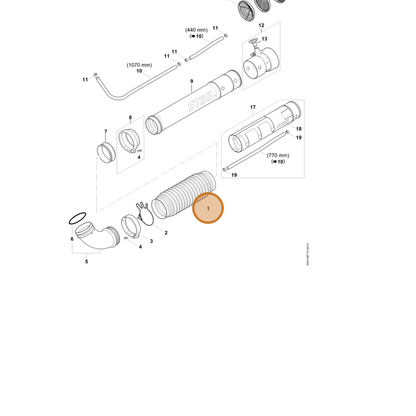 STIHL part 4244-701-6104 — IPL diagram snippet (6x zoom, amber highlight)