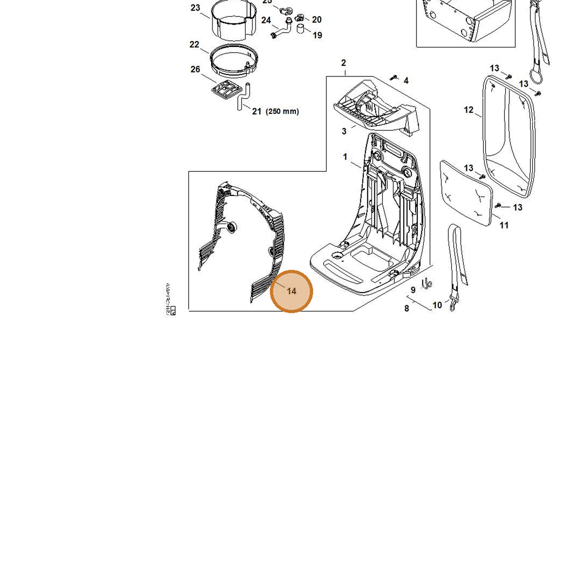 STIHL part 4244-706-8000 — IPL diagram snippet (6x zoom, amber highlight)