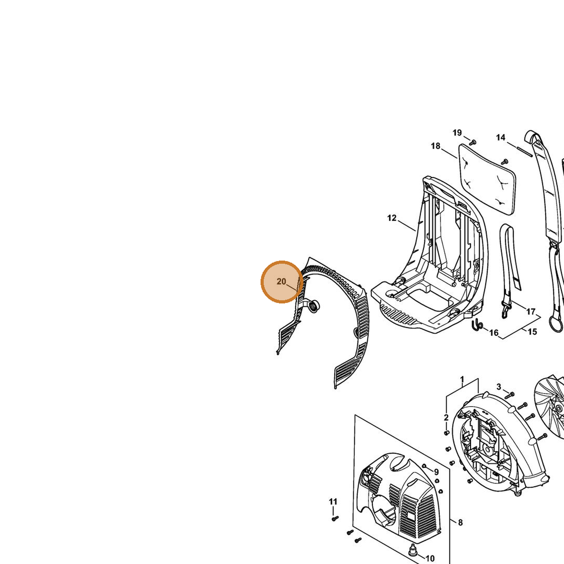 STIHL part 4244-706-8003 — IPL diagram snippet (6x zoom, amber highlight)