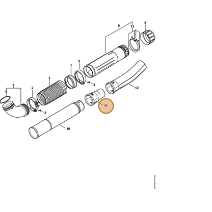 STIHL part 4244-708-6301 — IPL diagram snippet (6x zoom, amber highlight)