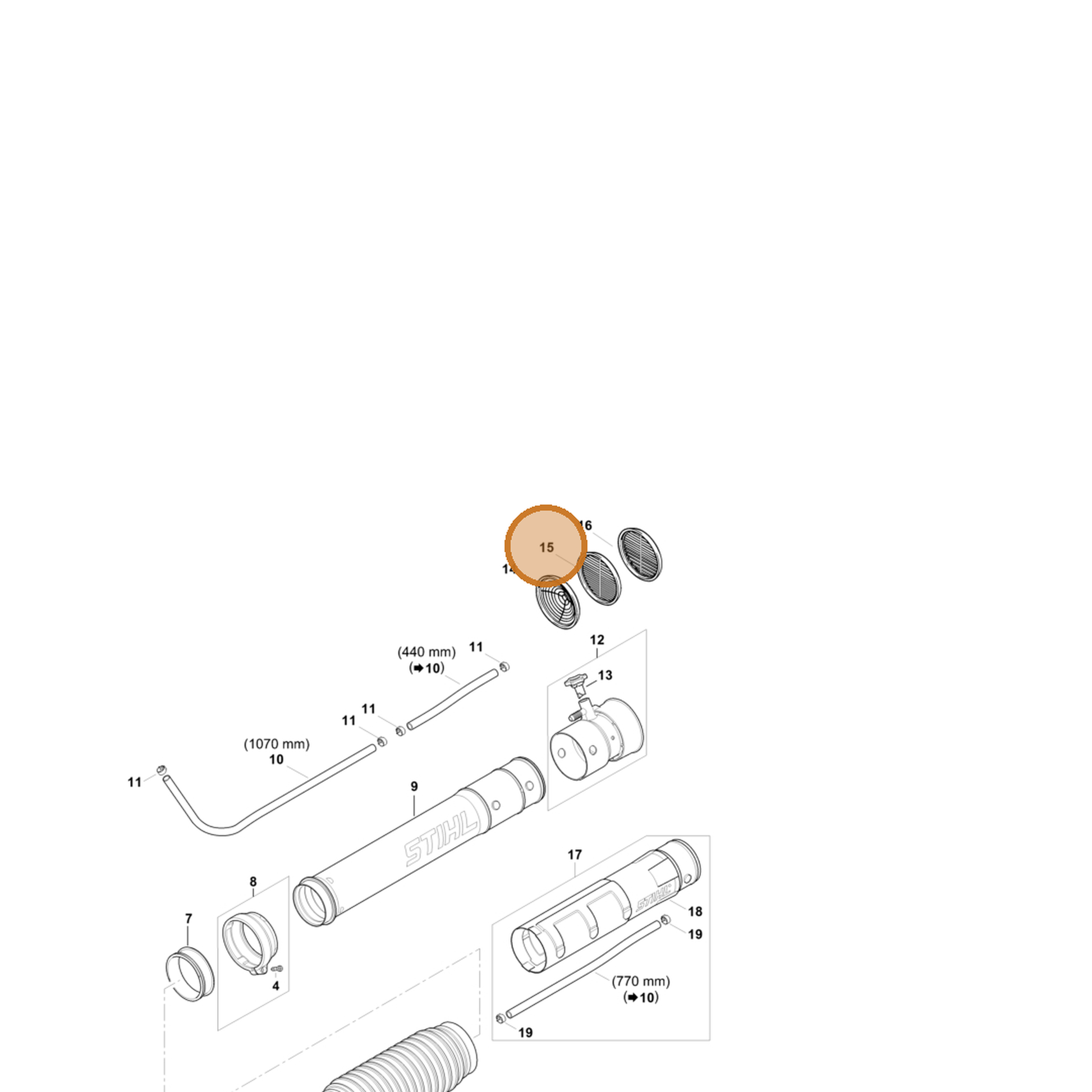 STIHL part 4244-708-6800 — IPL diagram snippet (6x zoom, amber highlight)