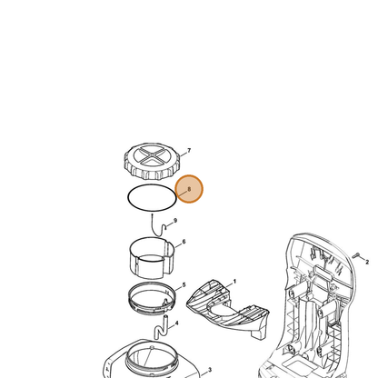 STIHL part 4244-709-2001 — IPL diagram snippet (6x zoom, amber highlight)