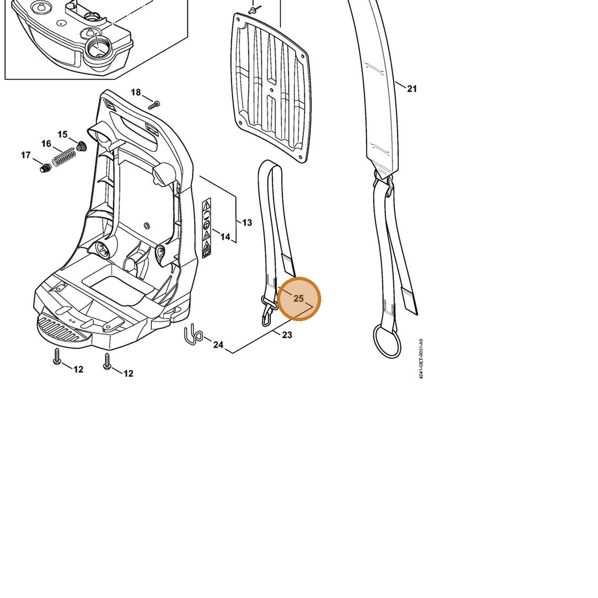 STIHL part 4244-710-6900 — IPL diagram snippet (6x zoom, amber highlight)