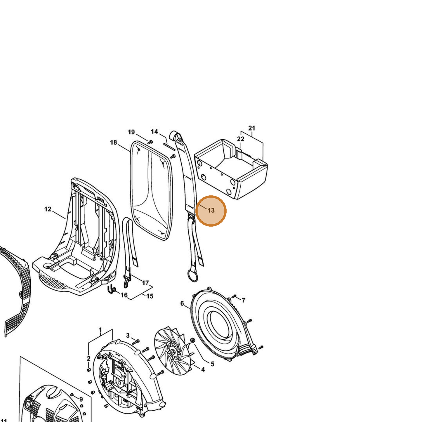 STIHL part 4244-710-9005 — IPL diagram snippet (6x zoom, amber highlight)