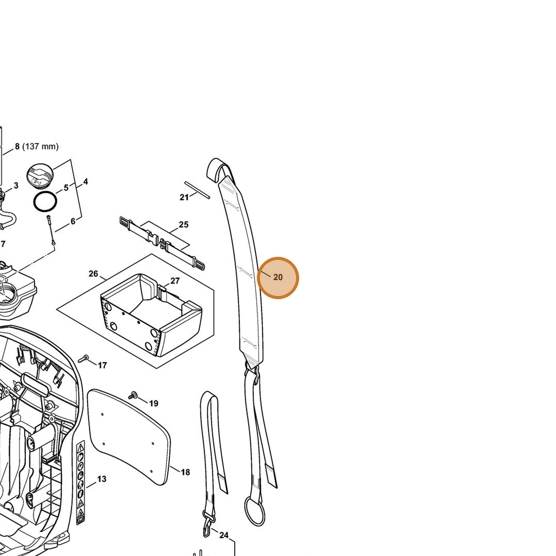 STIHL part 4244-710-9006 — IPL diagram snippet (6x zoom, amber highlight)