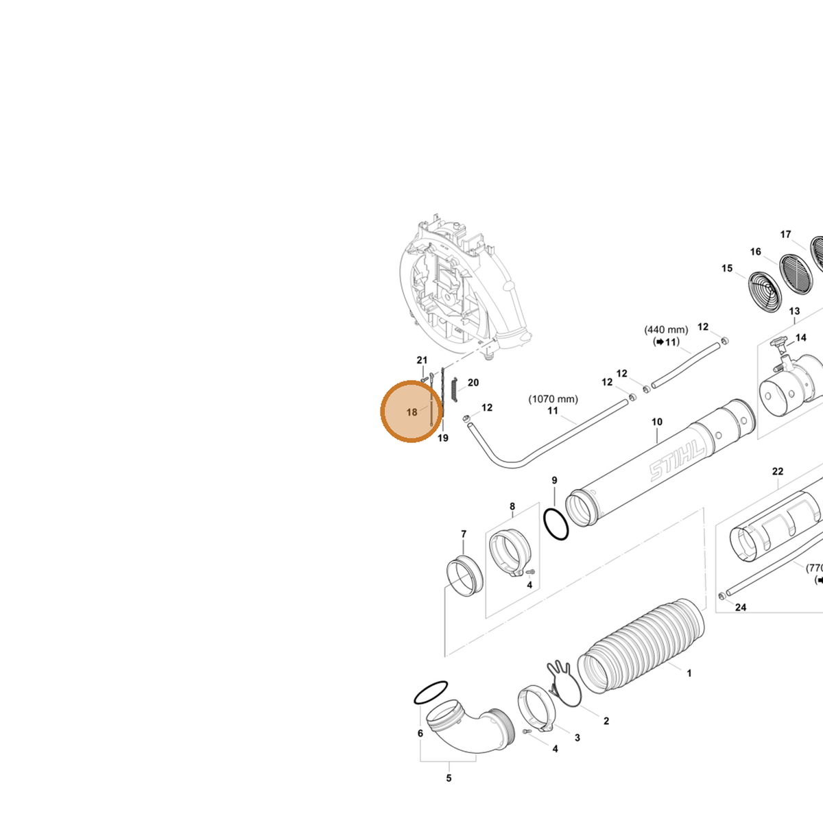 STIHL part 4244-740-7101 — IPL diagram snippet (6x zoom, amber highlight)