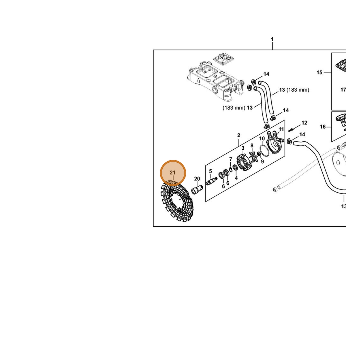 STIHL part 4244-761-0902 — IPL diagram snippet (6x zoom, amber highlight)