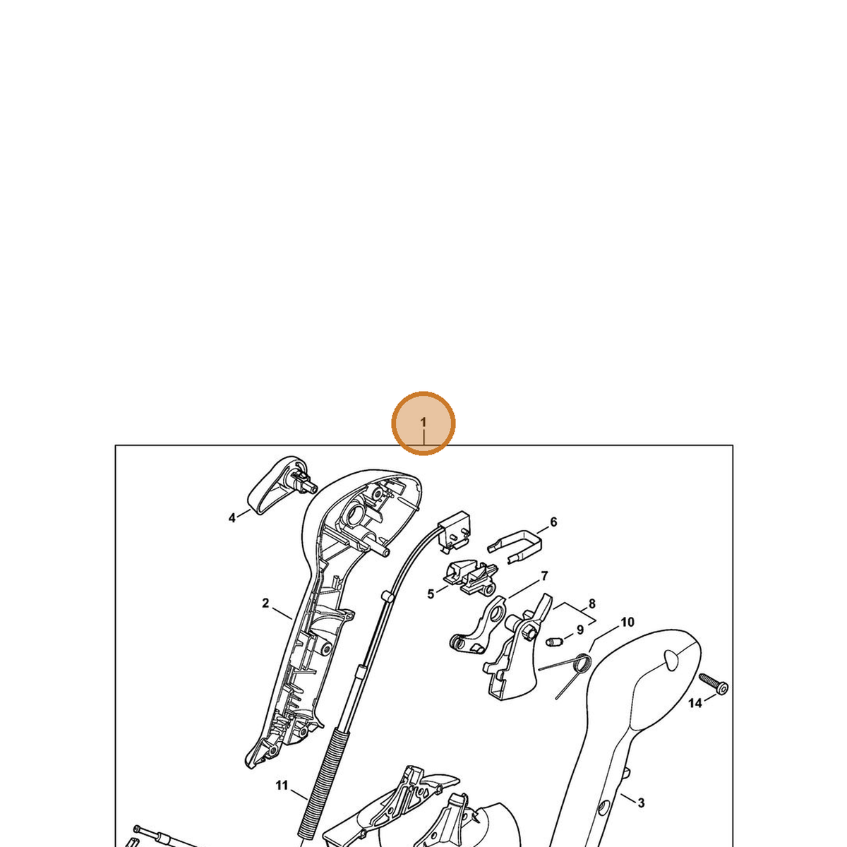 STIHL part 4244-790-1306 — IPL diagram snippet (6x zoom, amber highlight)