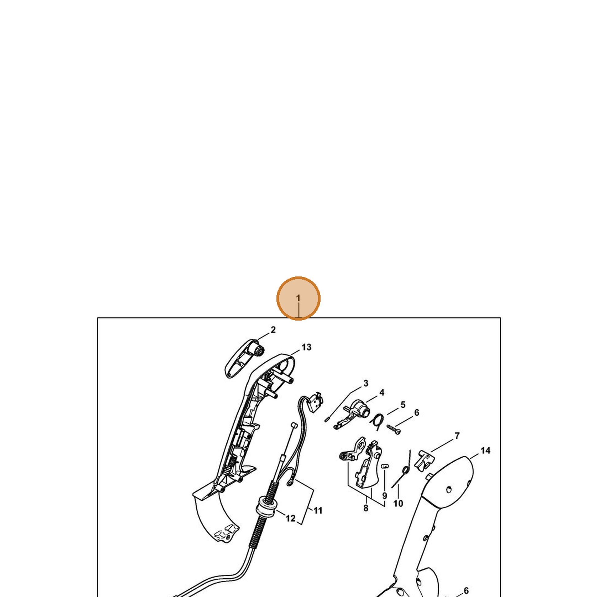 STIHL part 4244-790-1307 — IPL diagram snippet (6x zoom, amber highlight)