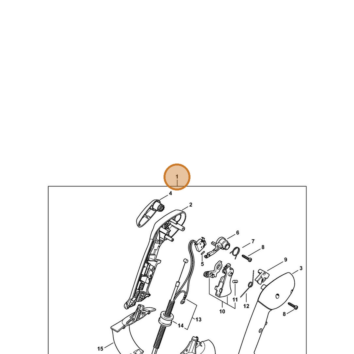 STIHL part 4244-790-1308 — IPL diagram snippet (6x zoom, amber highlight)