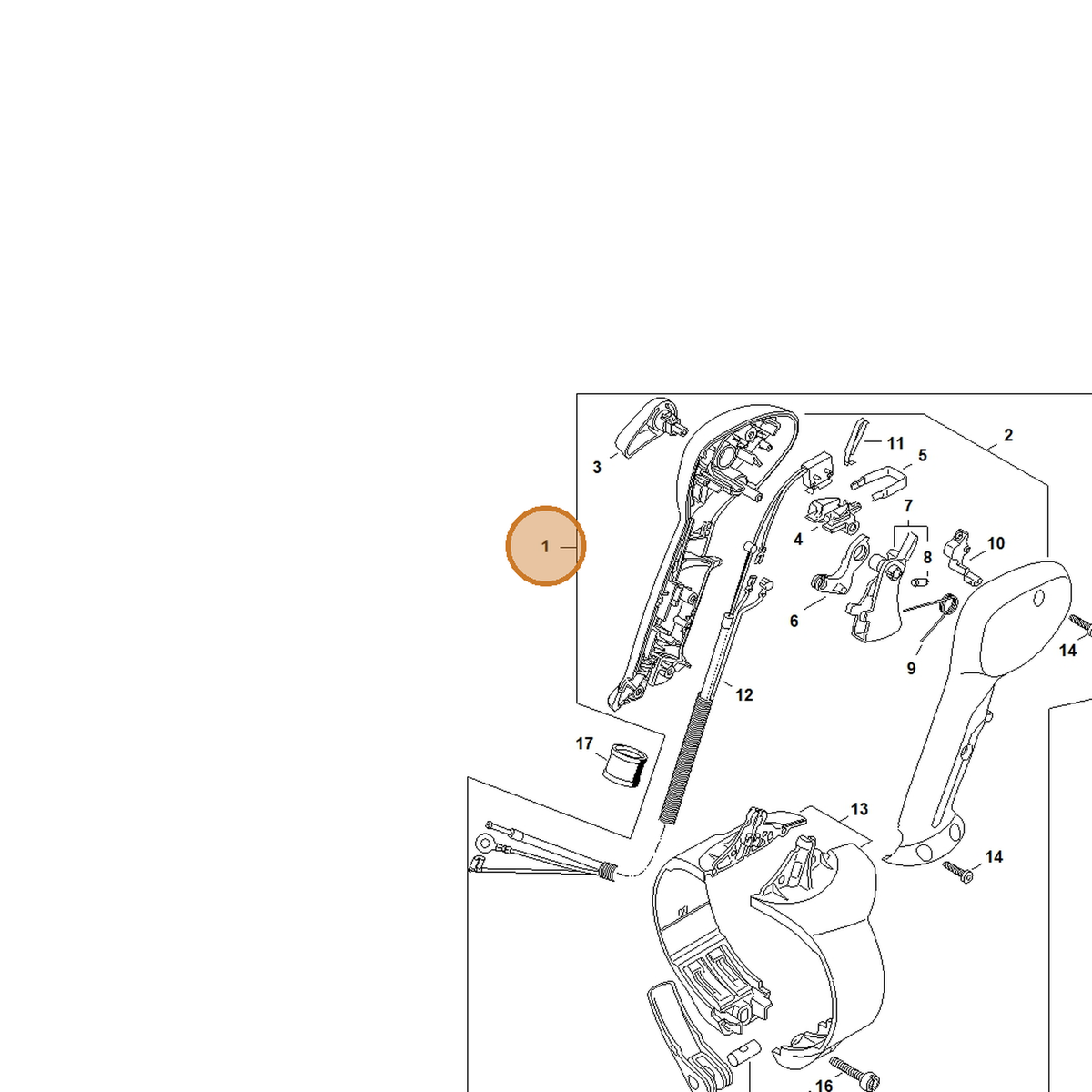 STIHL part 4244-790-4900 — IPL diagram snippet (6x zoom, amber highlight)