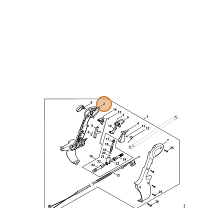STIHL part 4244-791-0801 — IPL diagram snippet (6x zoom, amber highlight)