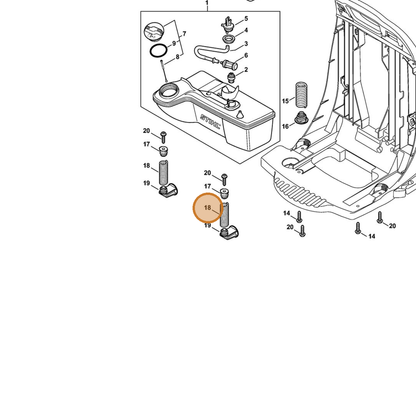 STIHL part 4244-791-3108 — IPL diagram snippet (6x zoom, amber highlight)