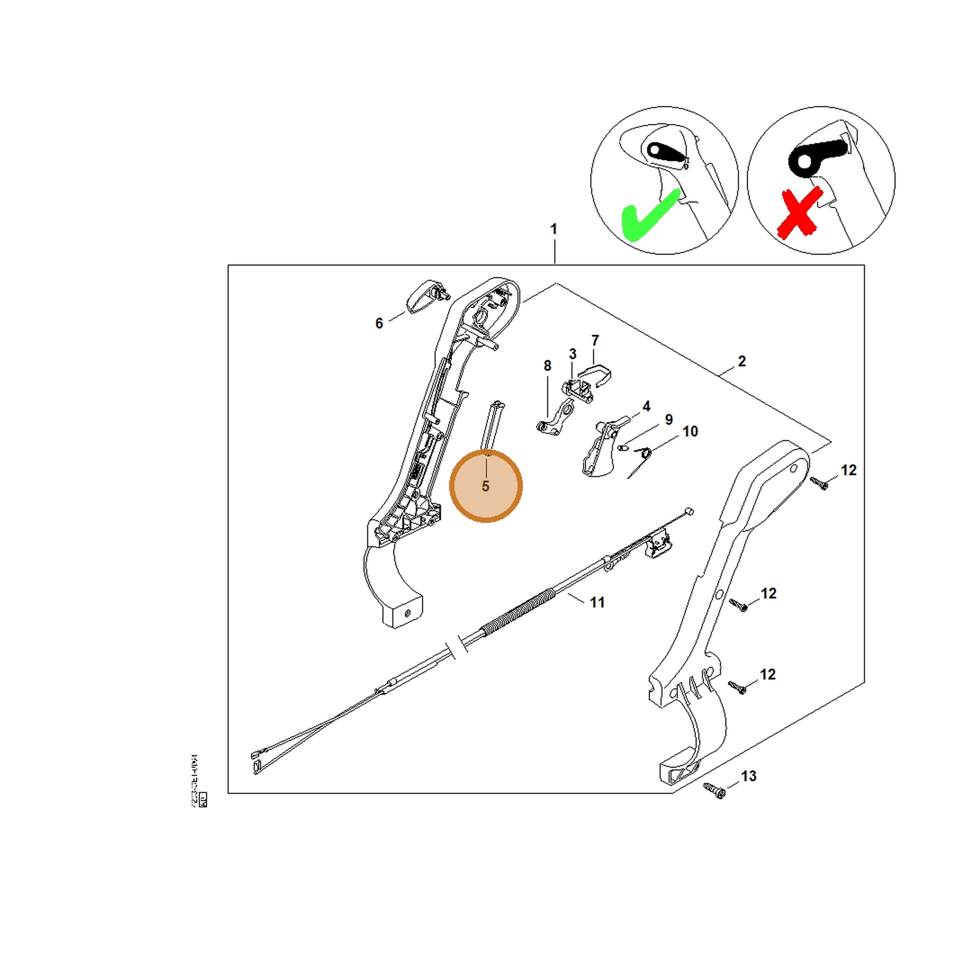 STIHL part 4244-791-7500 — IPL diagram snippet (6x zoom, amber highlight)