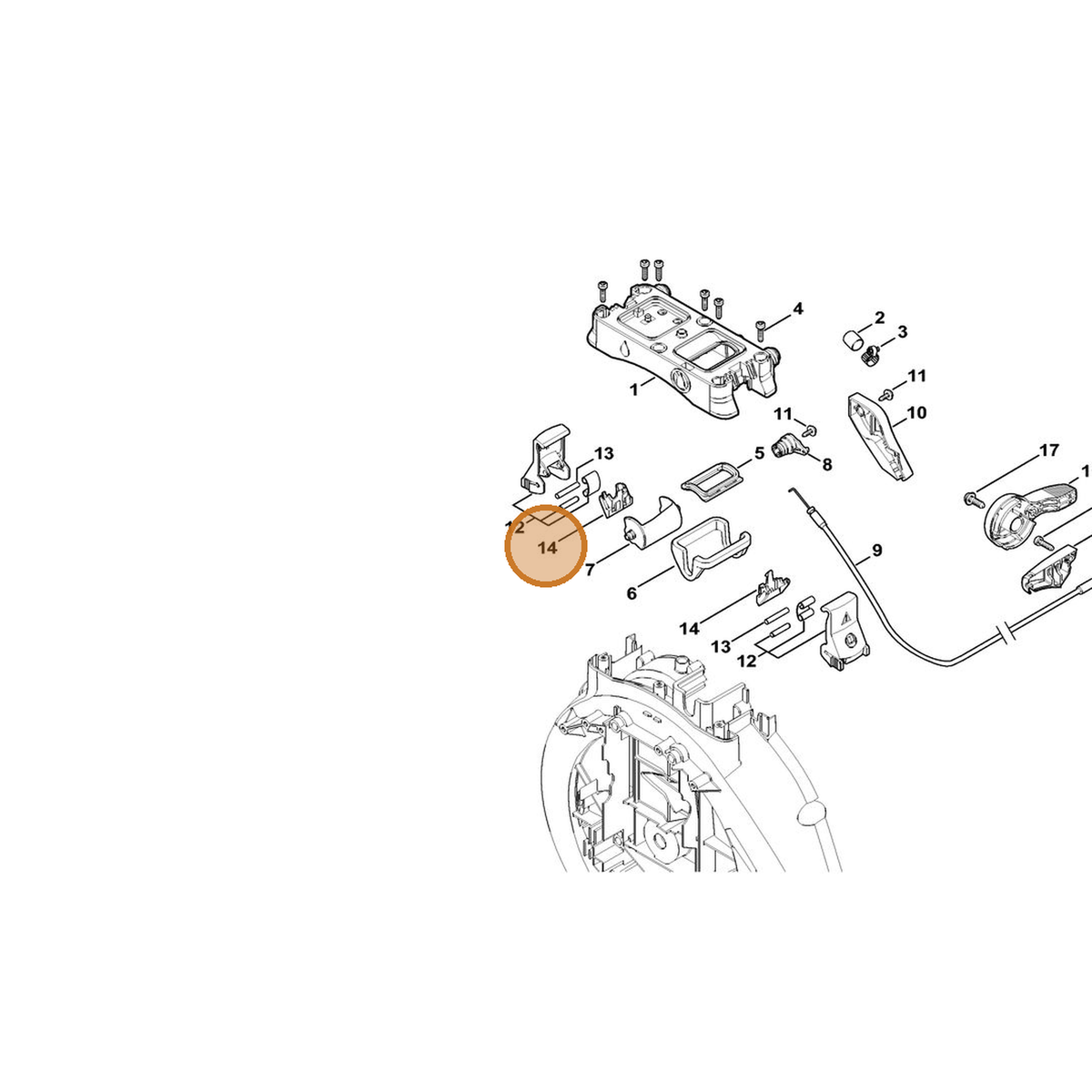 STIHL part 4244-792-1501 — IPL diagram snippet (6x zoom, amber highlight)
