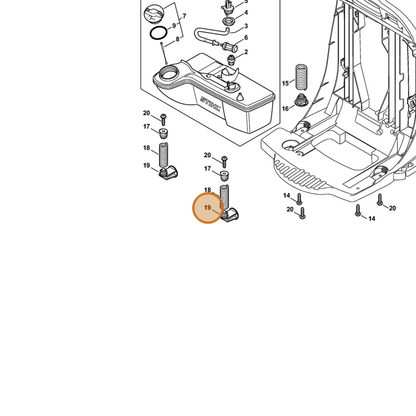 STIHL part 4244-792-2900 — IPL diagram snippet (6x zoom, amber highlight)