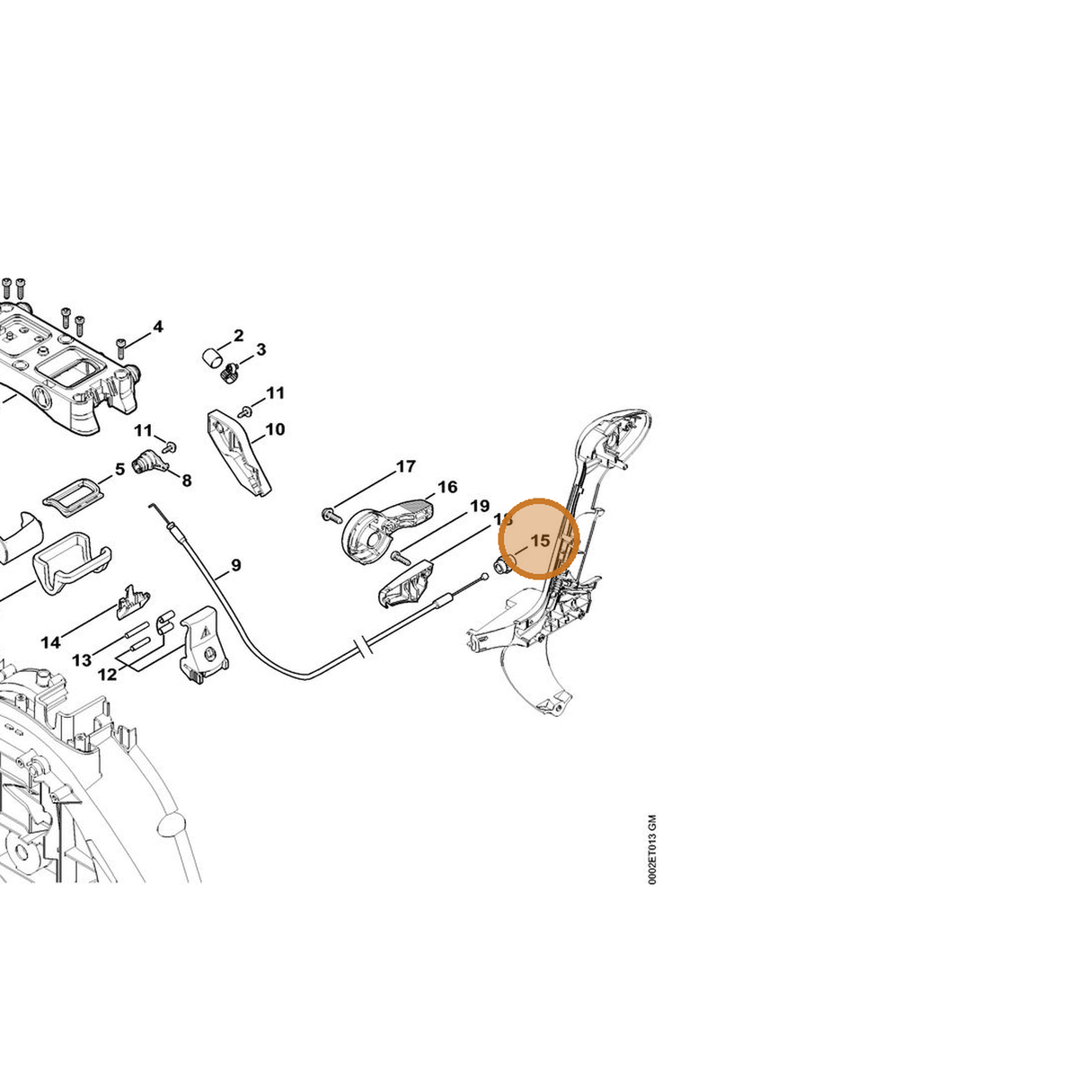 STIHL part 4244-793-0101 — IPL diagram snippet (6x zoom, amber highlight)