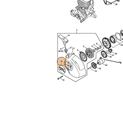 STIHL part 4244-967-1504 — IPL diagram snippet (6x zoom, amber highlight)