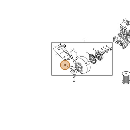 STIHL part 4244-967-1506 — IPL diagram snippet (6x zoom, amber highlight)