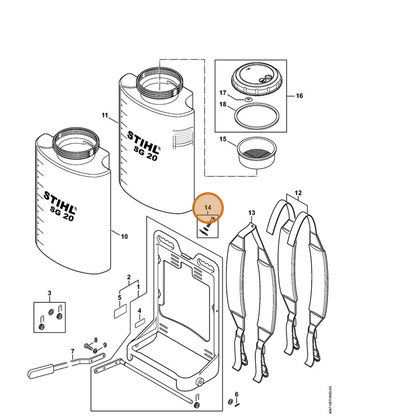STIHL part 4247-007-1006 — IPL diagram snippet (6x zoom, amber highlight)