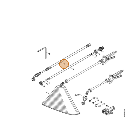 STIHL part 4247-500-2100 — IPL diagram snippet (6x zoom, amber highlight)