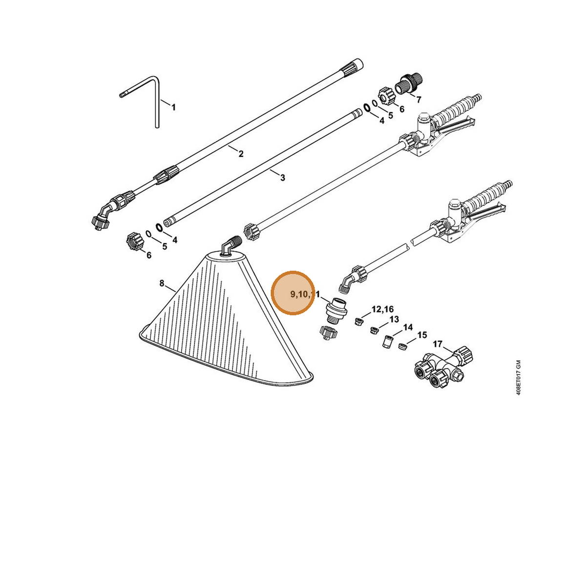 STIHL part 4247-500-7400 — IPL diagram snippet (6x zoom, amber highlight)
