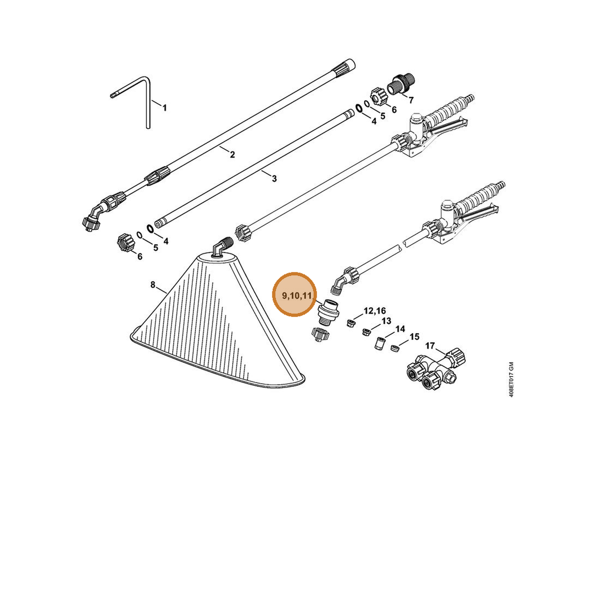 STIHL part 4247-500-7401 — IPL diagram snippet (6x zoom, amber highlight)
