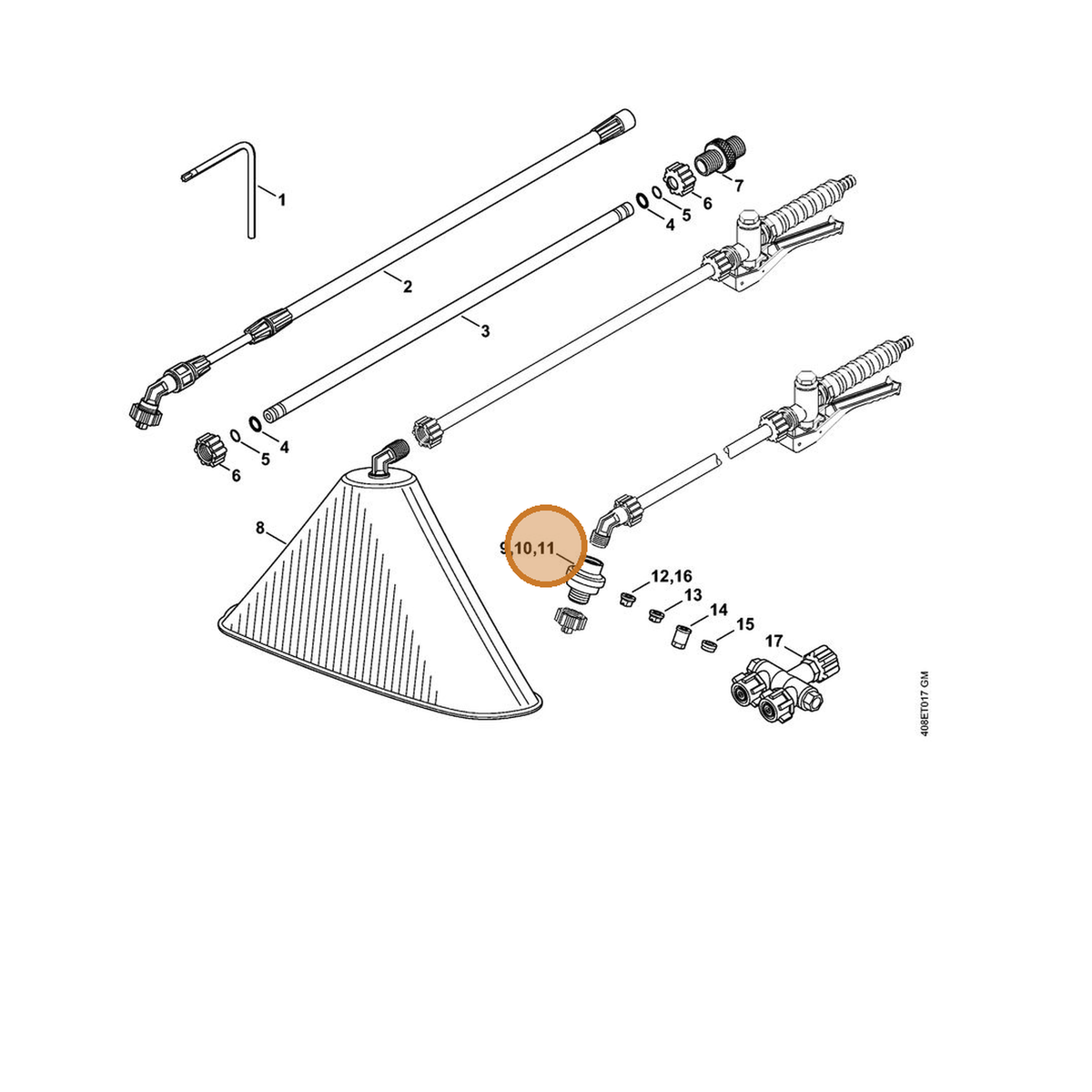 STIHL part 4247-500-7402 — IPL diagram snippet (6x zoom, amber highlight)