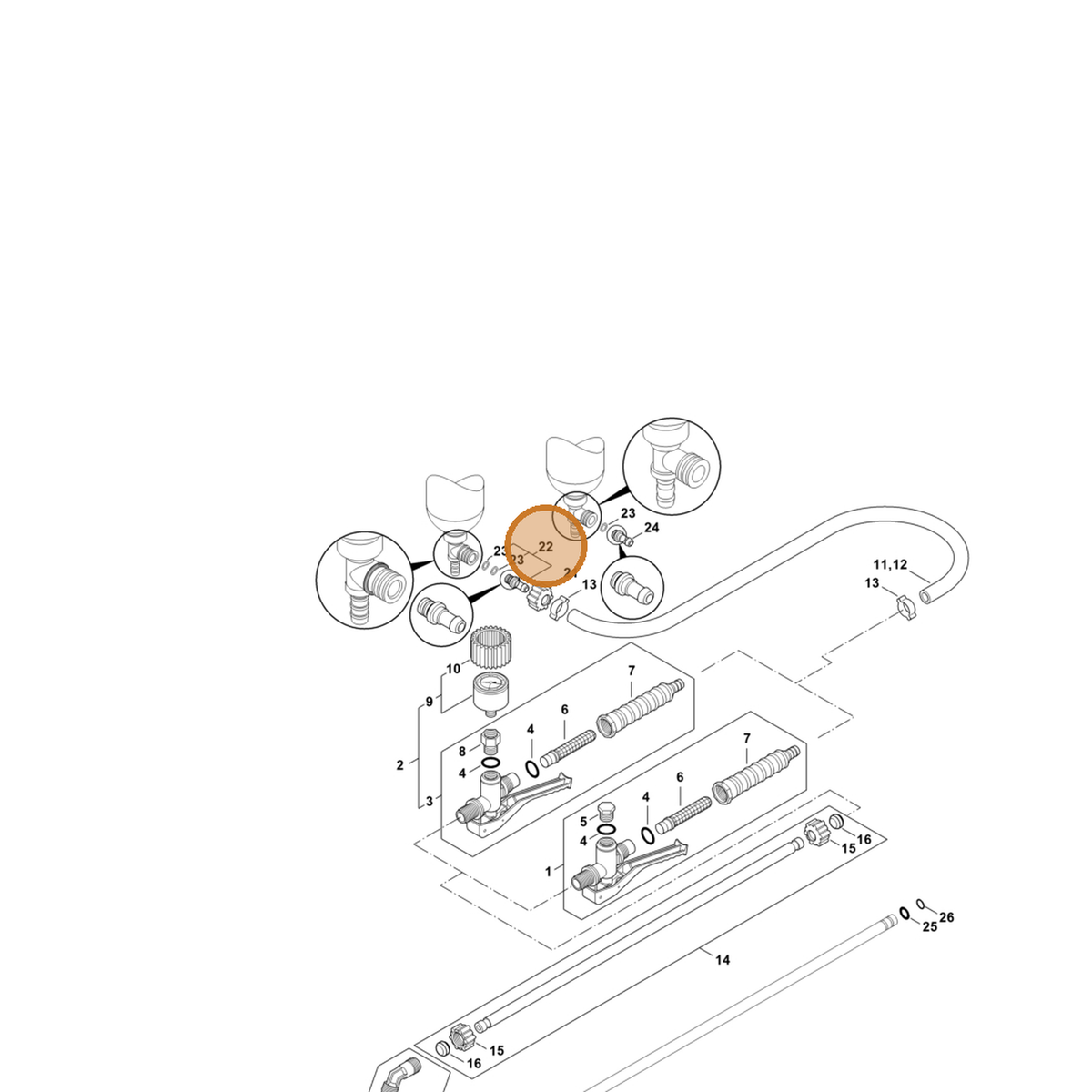 STIHL part 4247-510-1600 — IPL diagram snippet (6x zoom, amber highlight)