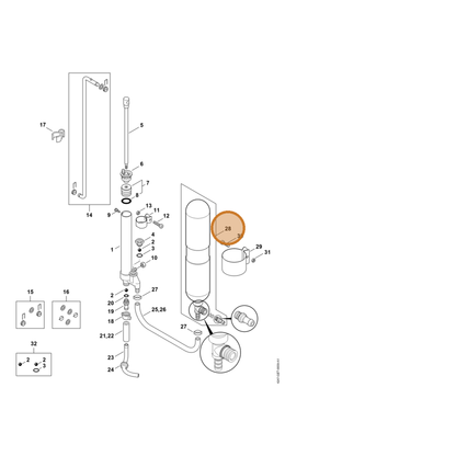 STIHL part 4247-540-0201 — IPL diagram snippet (6x zoom, amber highlight)