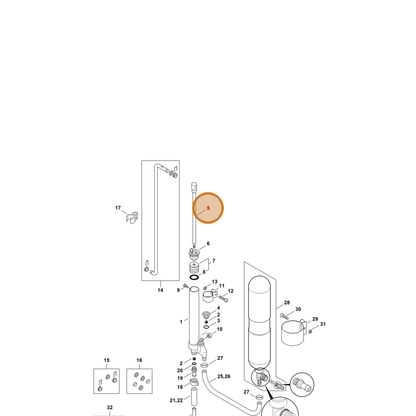 STIHL part 4247-540-0400 — IPL diagram snippet (6x zoom, amber highlight)