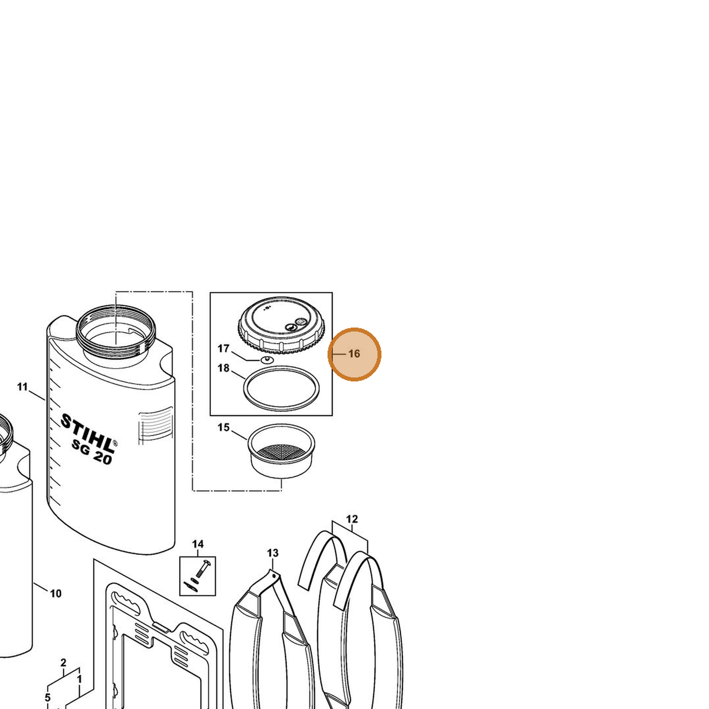 STIHL part 4247-700-0900 — IPL diagram snippet (6x zoom, amber highlight)