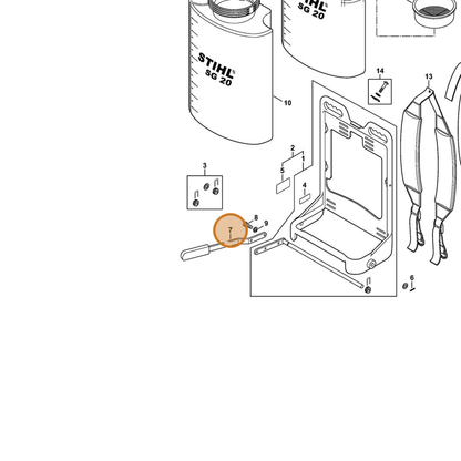 STIHL part 4247-700-7000 — IPL diagram snippet (6x zoom, amber highlight)