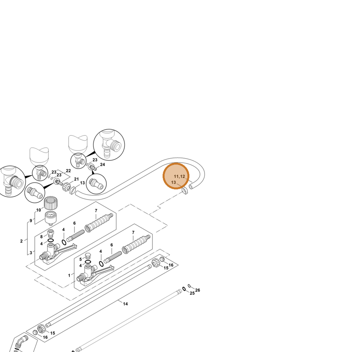 STIHL part 4247-701-6000 — IPL diagram snippet (6x zoom, amber highlight)