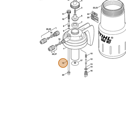 STIHL part 4247-708-3500 — IPL diagram snippet (6x zoom, amber highlight)