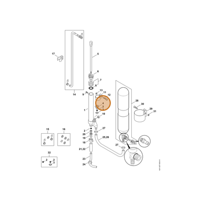 STIHL part 4247-708-5800 — IPL diagram snippet (6x zoom, amber highlight)