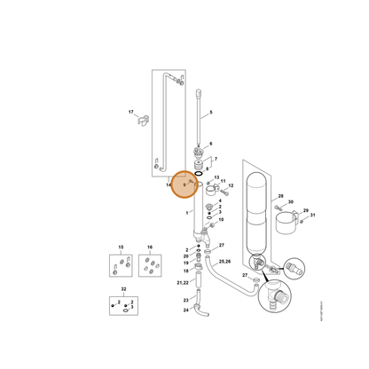STIHL part 4247-708-8401 — IPL diagram snippet (6x zoom, amber highlight)