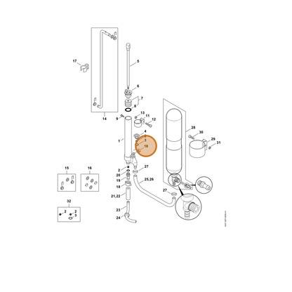 STIHL part 4247-708-8600 — IPL diagram snippet (6x zoom, amber highlight)