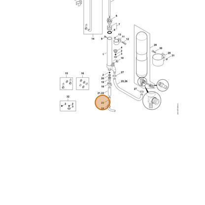 STIHL part 4247-708-9601 — IPL diagram snippet (6x zoom, amber highlight)
