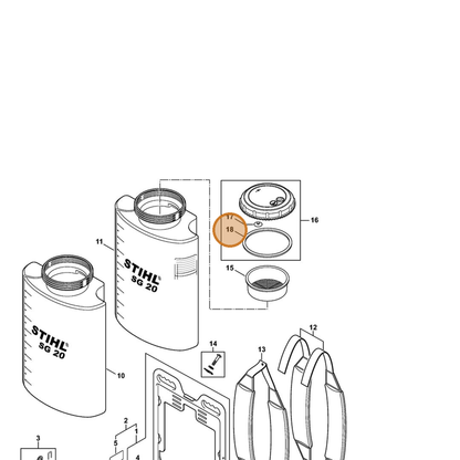 STIHL part 4247-709-2000 — IPL diagram snippet (6x zoom, amber highlight)