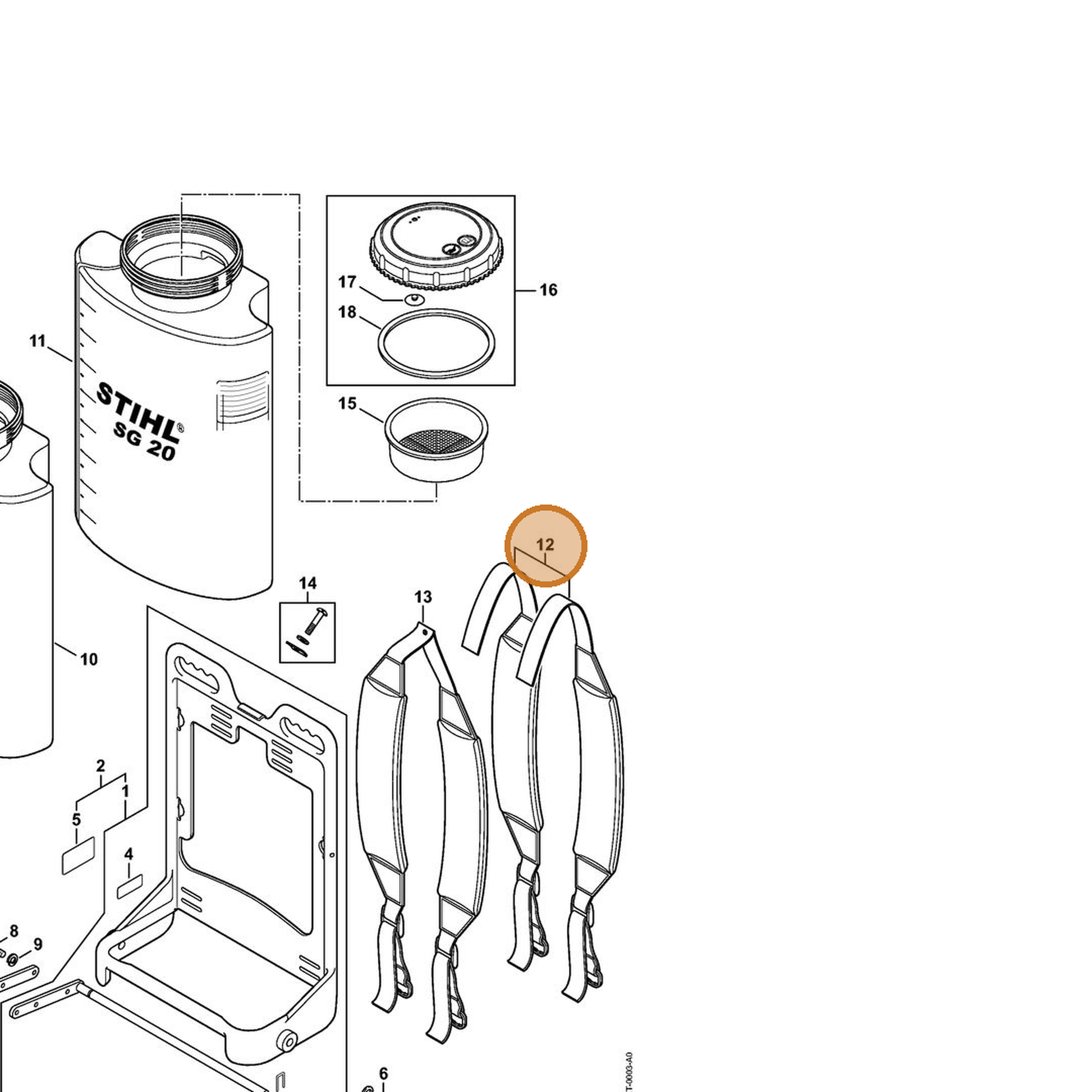 STIHL part 4247-710-9002 — IPL diagram snippet (6x zoom, amber highlight)