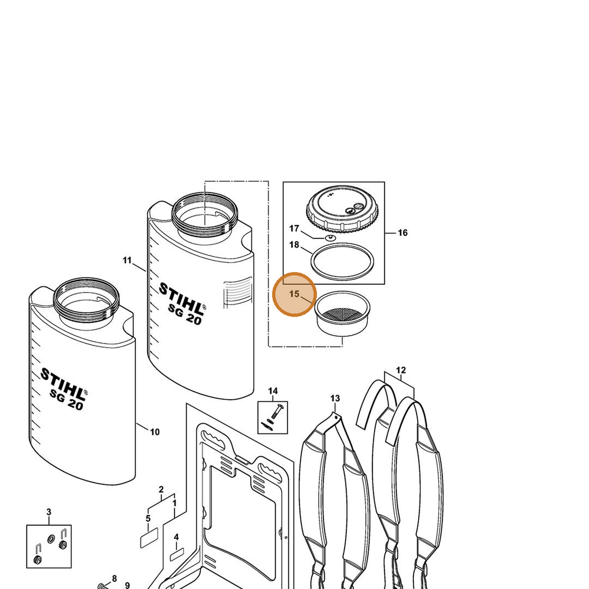 STIHL part 4247-763-5500 — IPL diagram snippet (6x zoom, amber highlight)