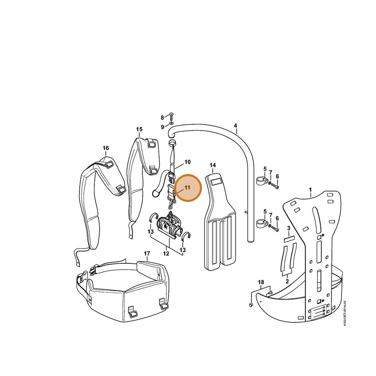 STIHL part 4249-710-6900 — IPL diagram snippet (6x zoom, amber highlight)