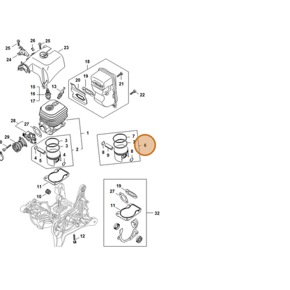 STIHL part 4250-030-2002 — IPL diagram snippet (6x zoom, amber highlight)