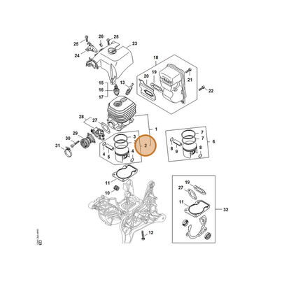 STIHL part 4250-030-2004 — IPL diagram snippet (6x zoom, amber highlight)