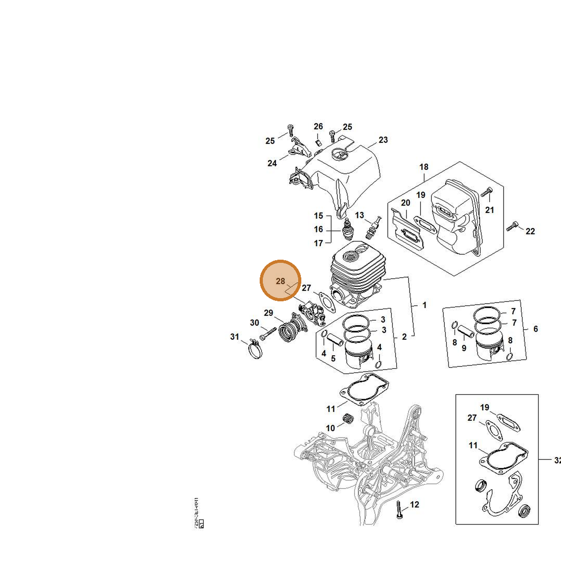 STIHL part 4250-120-6902 — IPL diagram snippet (6x zoom, amber highlight)