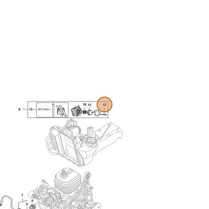STIHL part 4250-122-7100 — IPL diagram snippet (6x zoom, amber highlight)