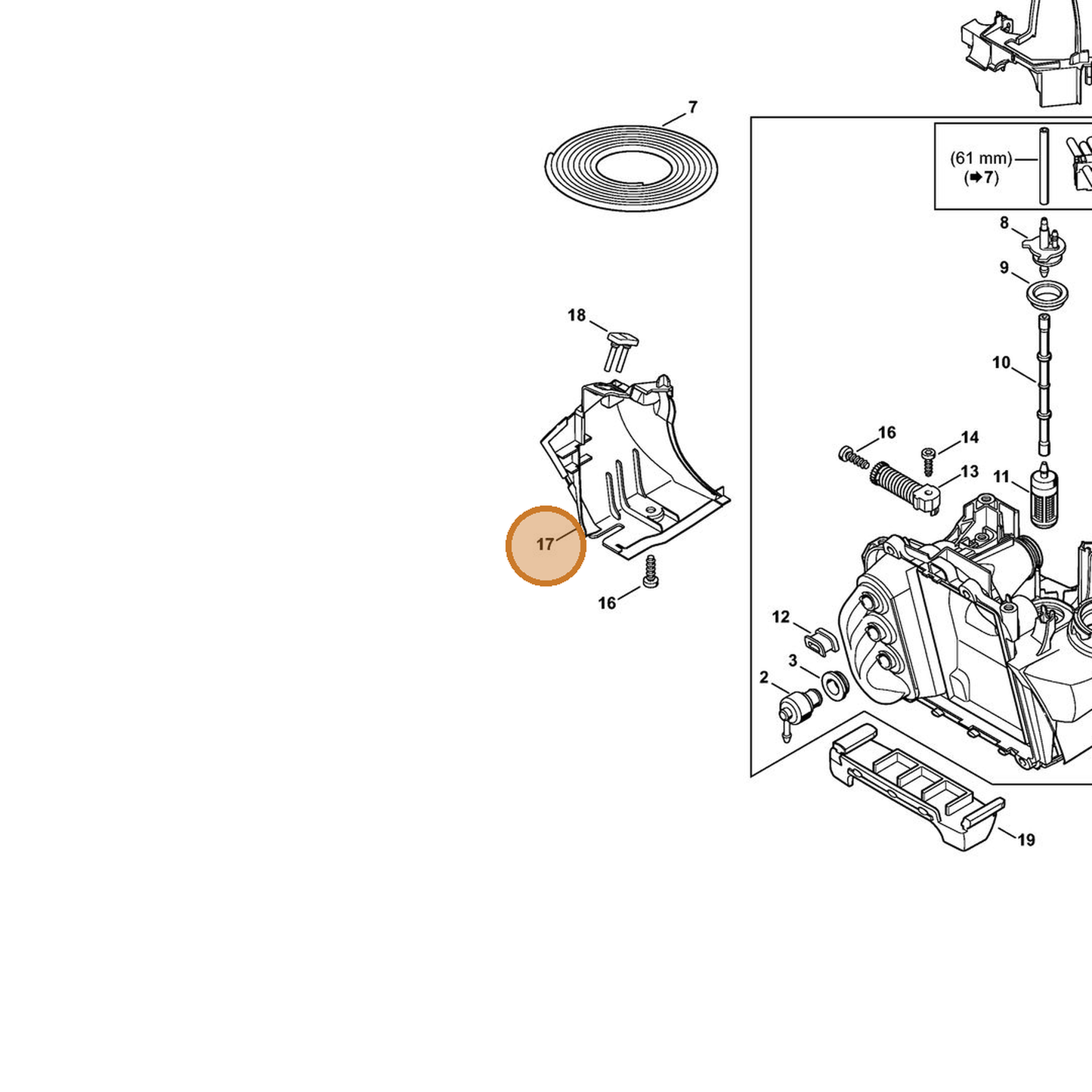 STIHL part 4250-141-6300 — IPL diagram snippet (6x zoom, amber highlight)