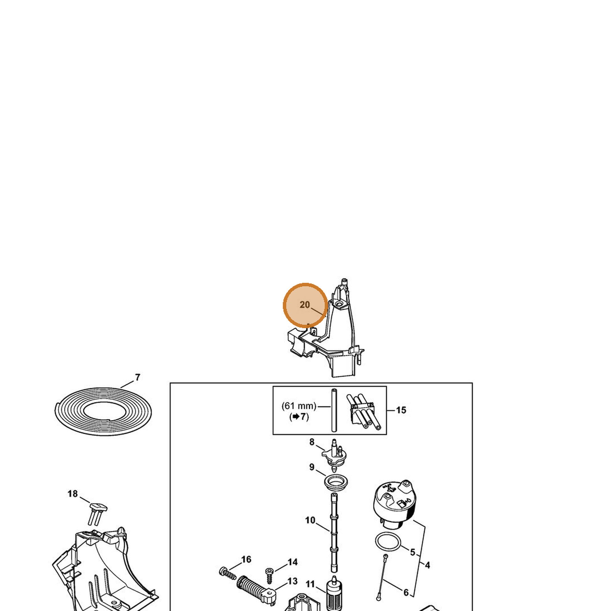 STIHL part 4250-141-6301 — IPL diagram snippet (6x zoom, amber highlight)