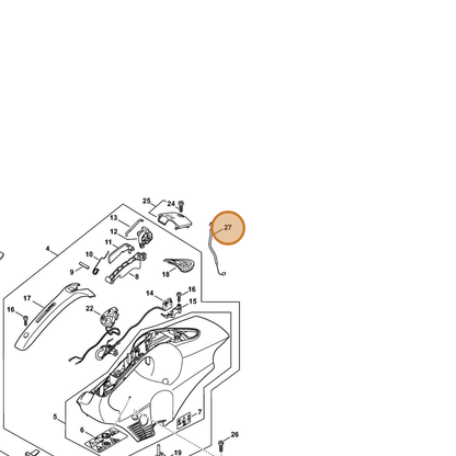 STIHL part 4250-180-1100 — IPL diagram snippet (6x zoom, amber highlight)